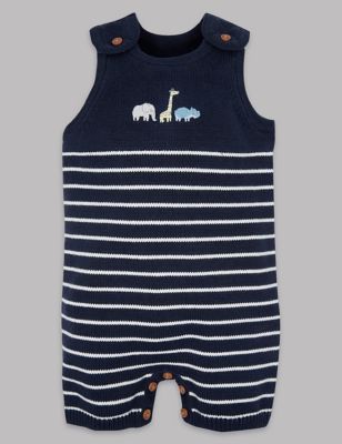 Pure Cotton Knitted Dungarees